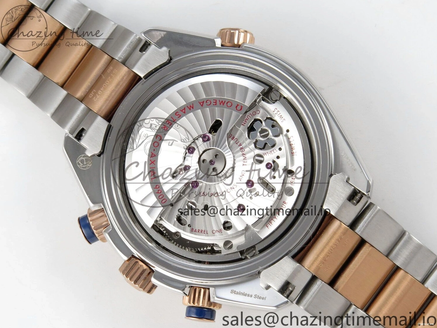 0328 Planet Ocean 600M Chrono SS VRF 1:1 Best Edition Black Bezel Blue Dial on RG SS Bracelet A Affordable 7648